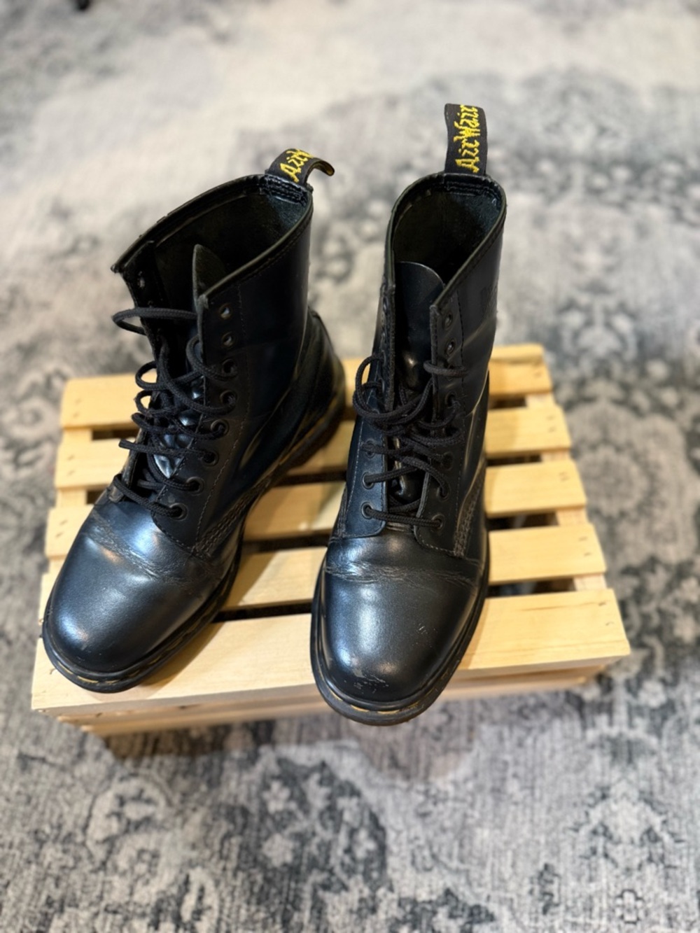 Leather Size 7 Ladies Dr Martens Air Wair Lace Up Boots Made in England